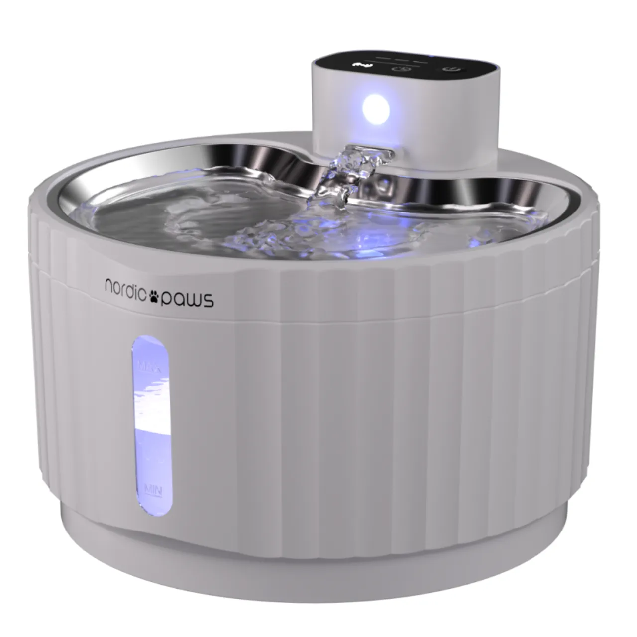 Nordic Paws Glacia trådløs vandfontæne hvid 2,8 L